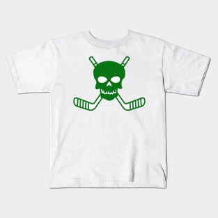 SKULL AND CROSSED HOCKEY STICKS Kids T-Shirt